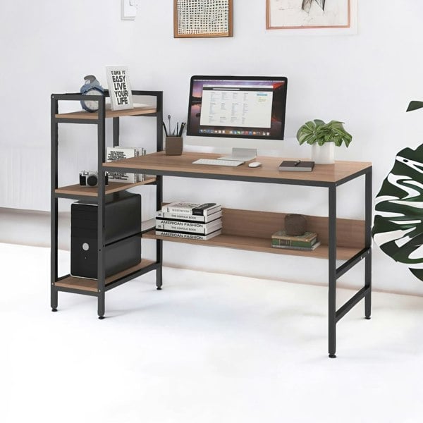 Rafaelo Mobilia Industrial Writing Desk With Steel Frame