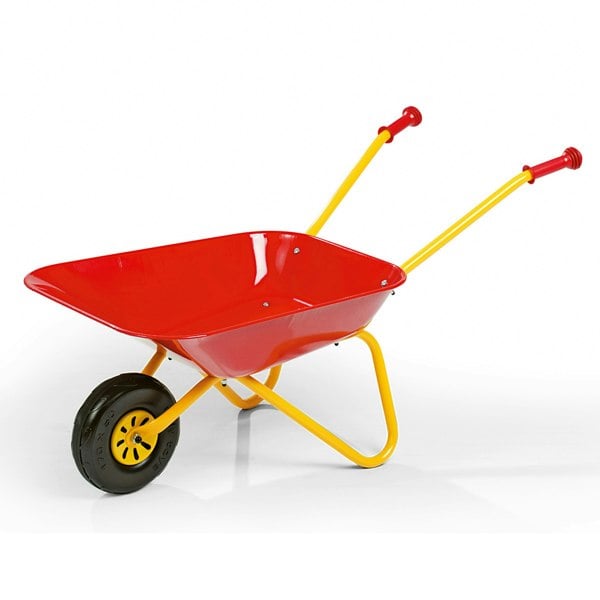 Rolly Child's Red Metal Wheelbarrow
