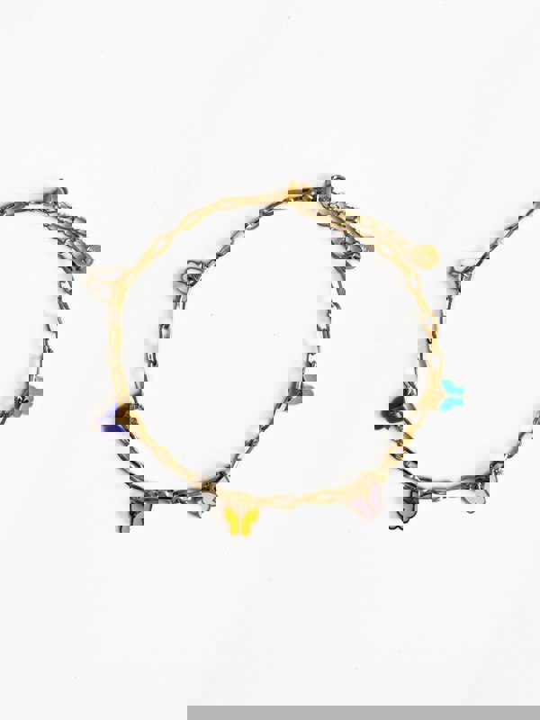 Luxe Tones Yareli Luxe 18ct Gold Plated Butterfly Charm Anklet