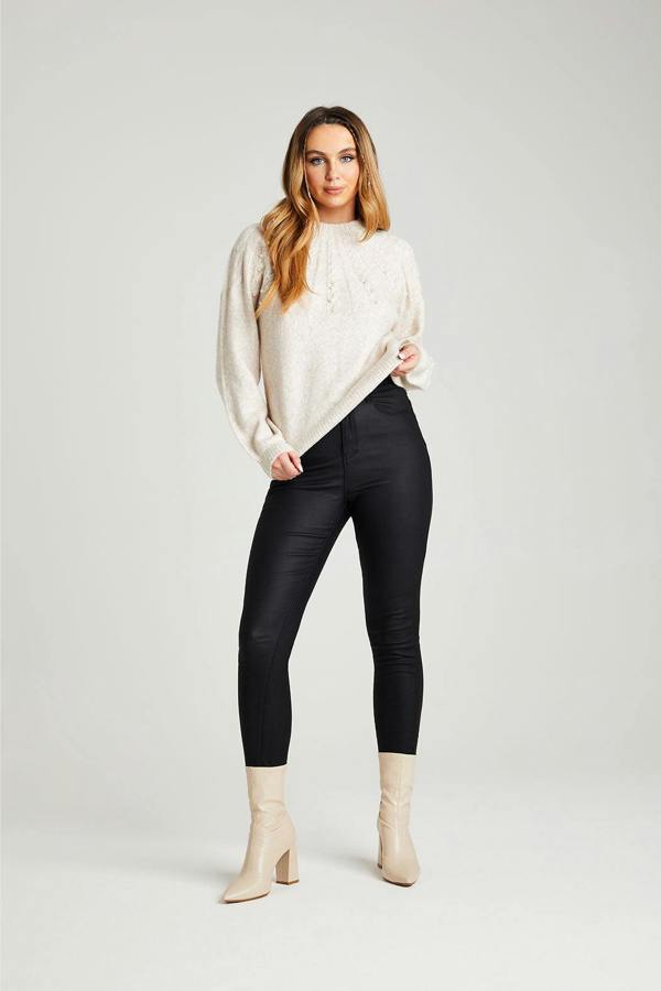 Urban Bliss Black Leather-Look High Waist Skinny 'Shaper' Jean