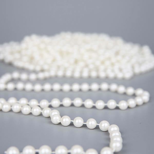 24ft Pearl Shiny Christmas Bead Chain Metallic Garland for Trees, Wreaths and Festive Displays image 8