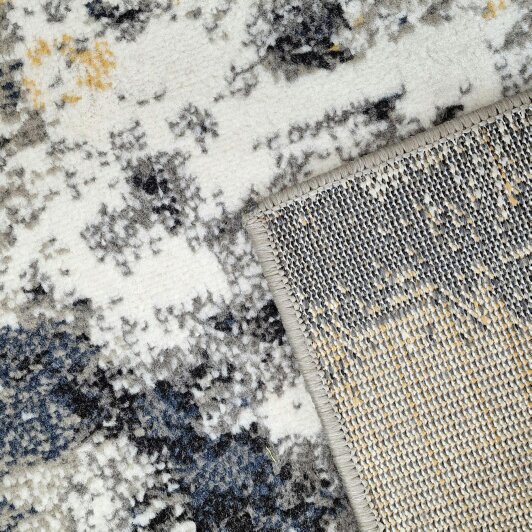 Modern Abstract Mottled Rug Grey Blue Yellow Beige Soft Low Pile Living Room Carpet