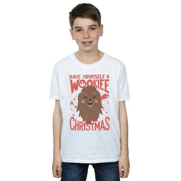 Star Wars Boys Wookiee Little Christmas T-Shirt - White