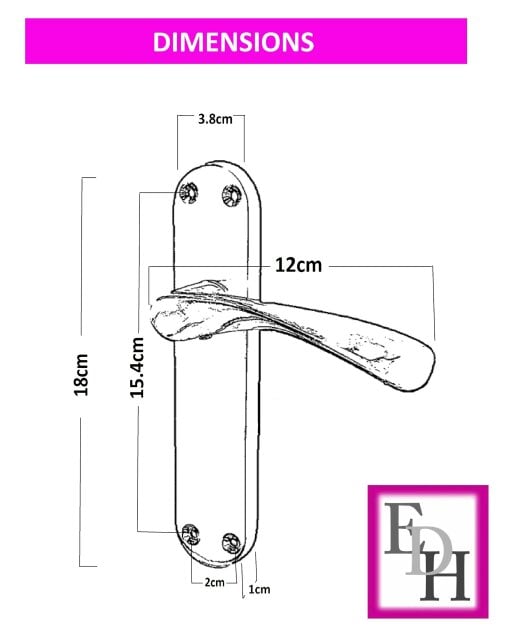 EDH Door Hardware Polished Chrome Twist Door Handle,Interior Latch Lever on Long Back Plate