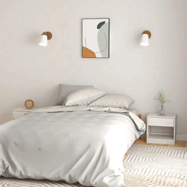Berkfield Bedside Cabinets 2 pcs White 40x31x40 cm Solid Pinewood