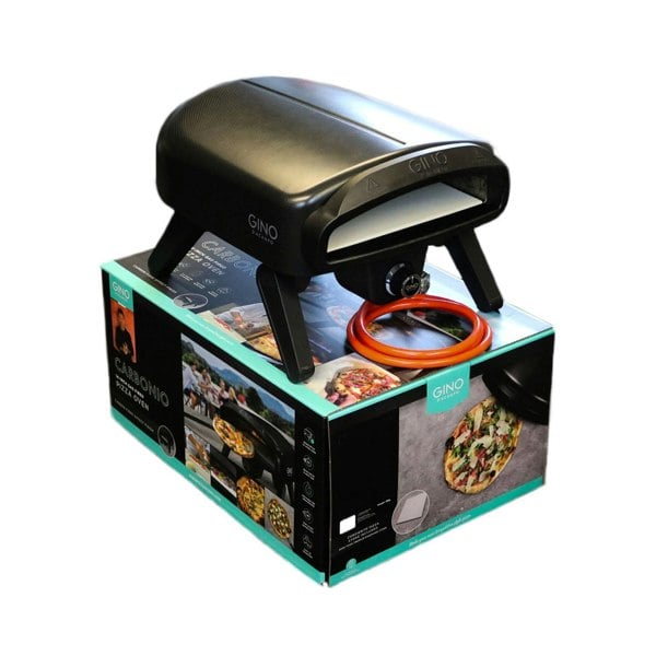Gino D'Acampo Special Edition Carbonio - Carbon Fibre Effect 14" Gas Fired Pizza Oven