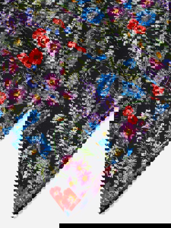 Dolce & Gabbana Kids Dolce & Gabbana Girls Silk Wildflowers Dress in Black