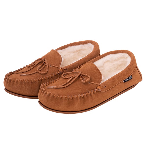 Nordvek Womens Sheepskin Suede Moccasin Slippers