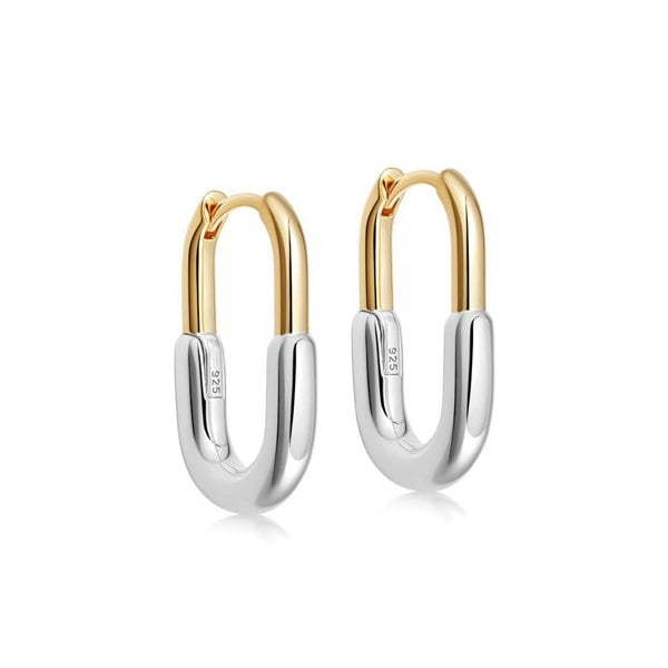 Gold Trip Two Tone U Hoops