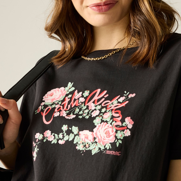 Regatta Womens Cath Kidston Floral Oversized T-Shirt - Black