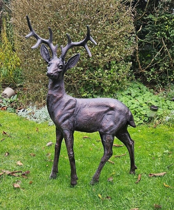 Inspirational Gifting Standing Stag Buck Ornament cast from Aluminium - Large