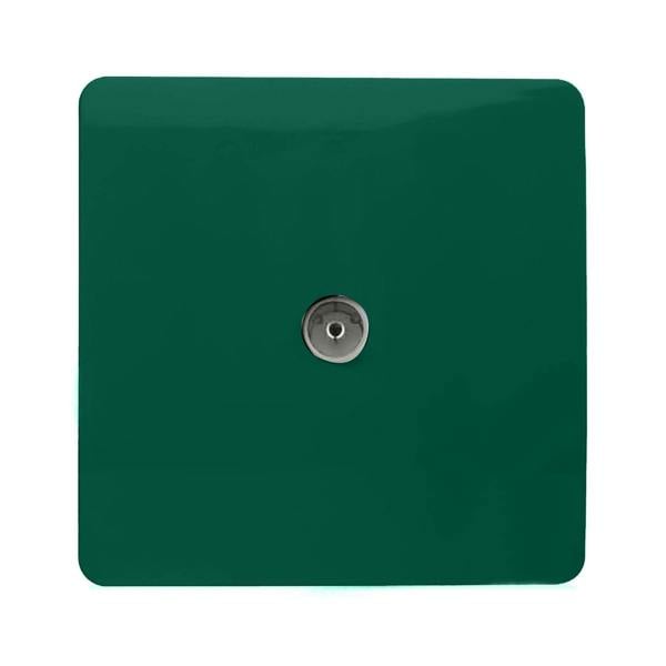 Trendi Switch 1 Gang Female Co-Axial Television Socket in Dark Forest Green
