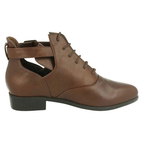 Spot On Ladies Spot On Cut Out Ankle Boots