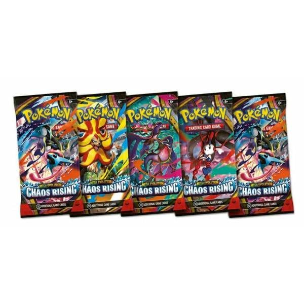 Pokemon Trading Card Game (TCG): Mega Evolution Chaos Rising Booster Pack Assortment * 5 Pack