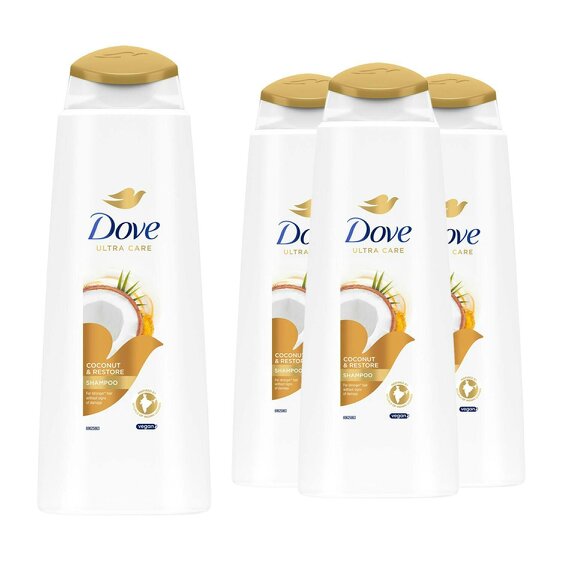 Dove Ultra Care Shampoo - Coconut & Restore 4x400 ml, Bio Restore Technology
