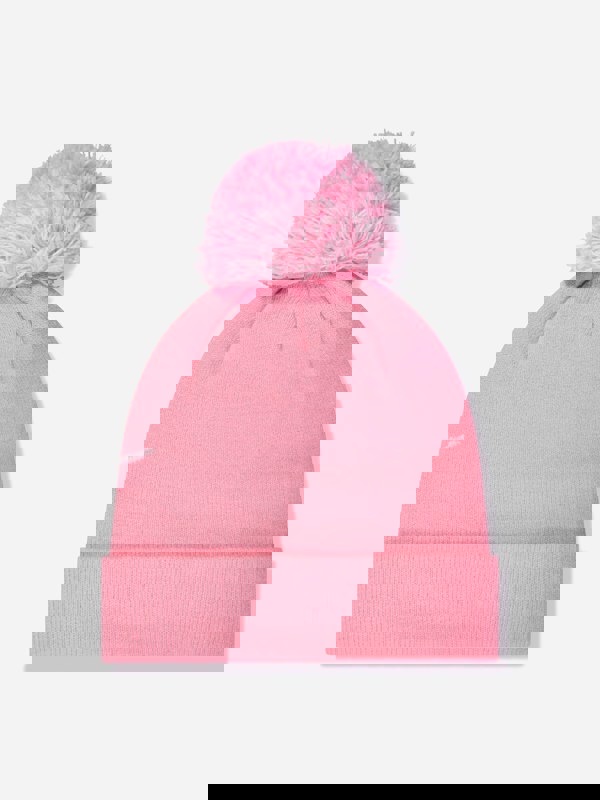 Nike Girls Swoosh Pom Beanie and Glove Set in Pink