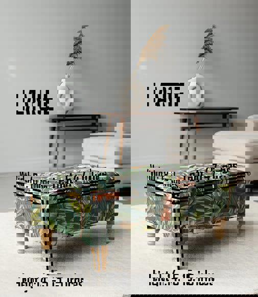 ISTOOLS Premium Green Floral Velvet Ottoman Bench with Storage – Luxury Coffee Table & Pouffe Seating