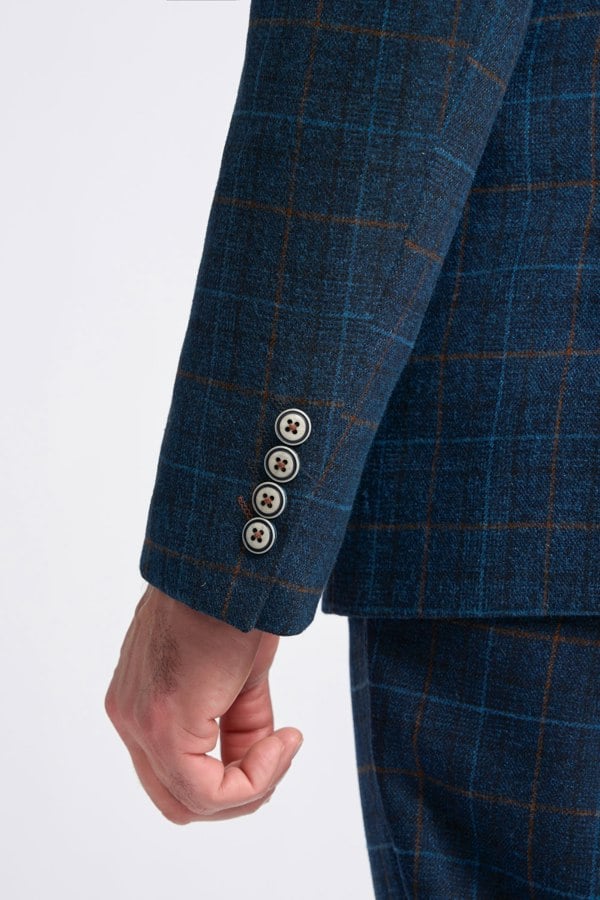 House of Cavani Cody Blue Check Blazer