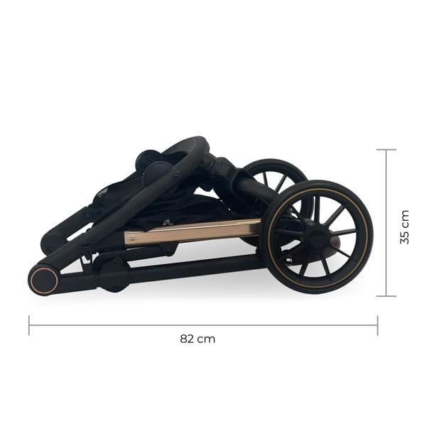 My Babiie MB33 SE Tandem Pushchair - Rose Gold Black
