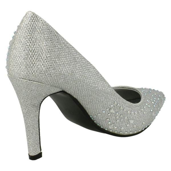Anne Michelle Ladies Anne Michelle Diamante Detail Court Shoes