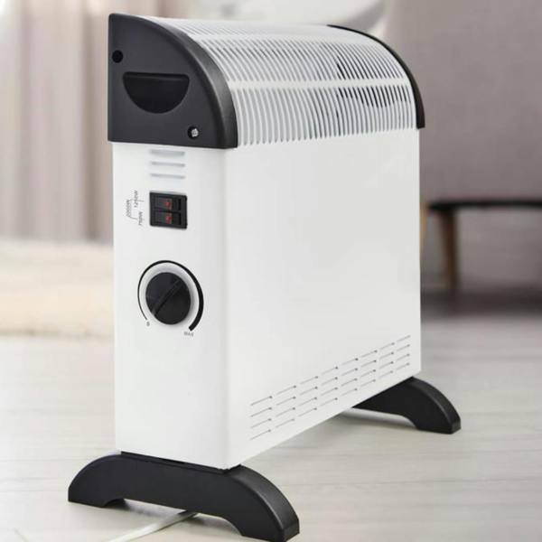 Dyzi 2000W Convector Heater 3 Heat Settings Adjustable Thermostat White