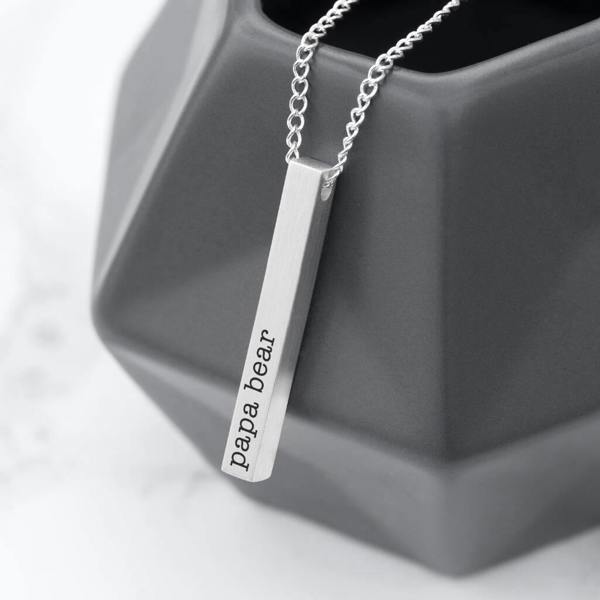 Personalised Men's Solid Bar Necklace - lifestyle shot