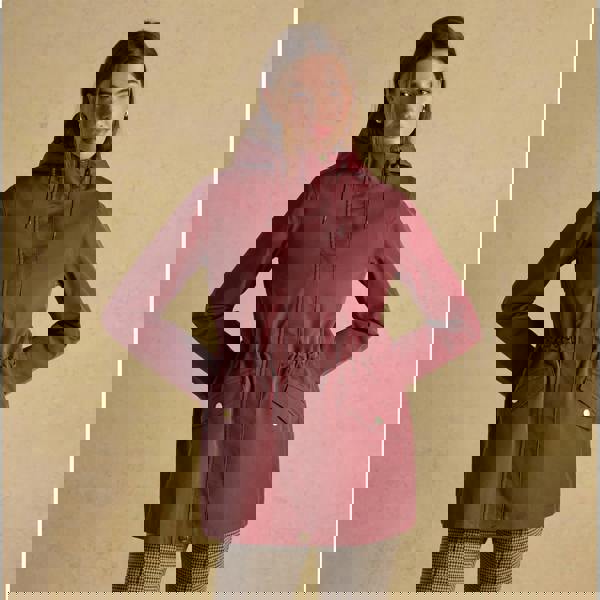 Joules Joules PORTWELL Waterproof Hoodie Raincoat With Adjustable Waist Oxblood