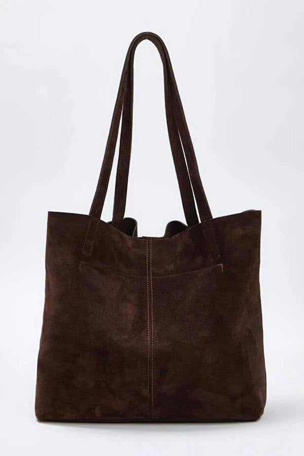 WOVCOR Genuine Leather Suede Women's Maxi Shoulder Bag