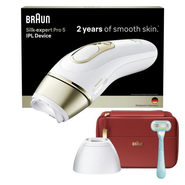 Braun IPL Silk·expert Pro 5, At Home Hair Removal, 2 Attachment Heads, PL5221