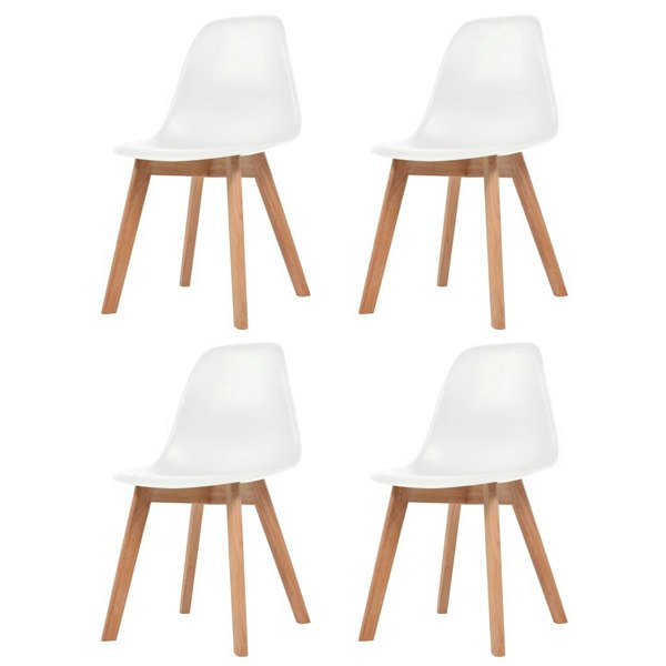 Berkfield Dining Chairs 4 pcs White Plastic