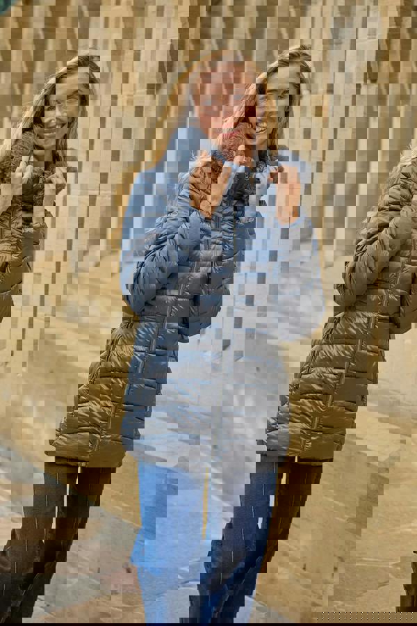 Mudflower Quilted Jacket With Detachable Fur Hood