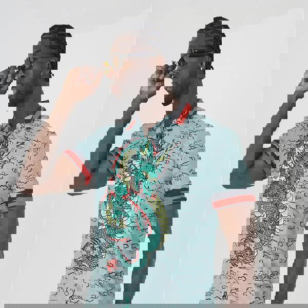 Brave Soul Pale Green Graphic Print Short Sleeve Shirt - Pale Green Image 1