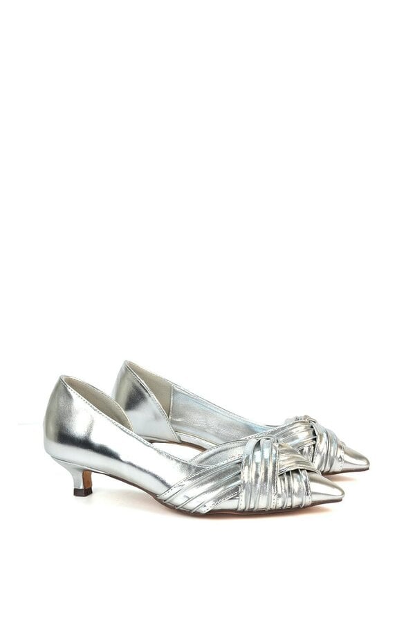 XY LONDON Pointed Toe Kitten Low Heel Classic Bridal Shoe Pumps