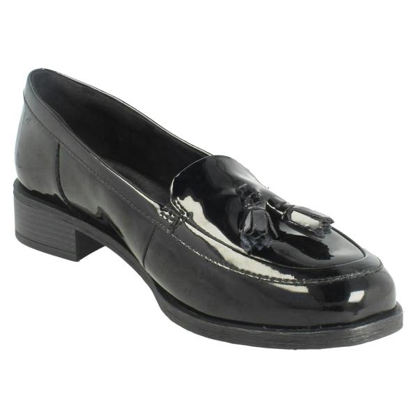 Clarks Ladies Clarks Tassel Detailed Slip On Loafer Shoes - Havisham Edge