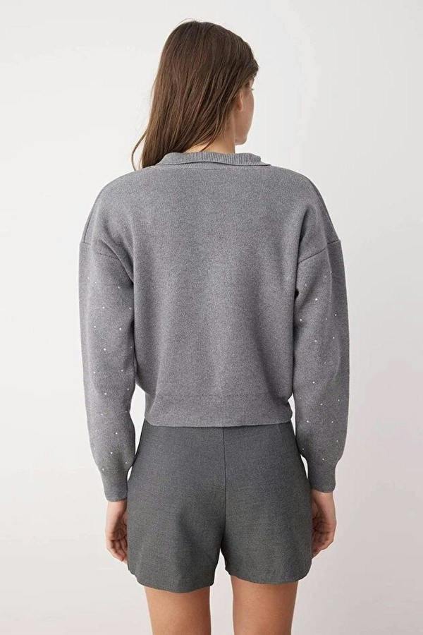 WOVCOR Stone Detail Knitted Sweater