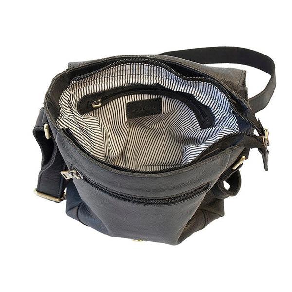 PRIMEHIDE Buckle Leather Messenger Bag For Men