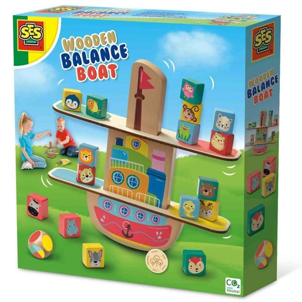 SES Creative Wooden balance boat