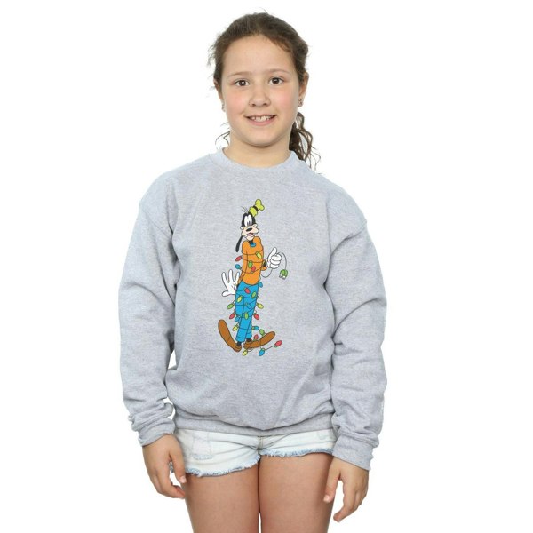 Disney Girls Goofy Christmas Lights Sweatshirt - Sports Grey