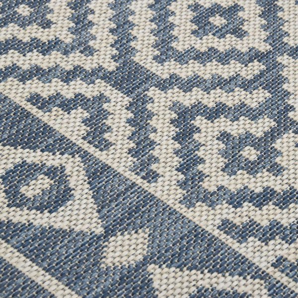 Berkfield Outdoor Flatweave Rug 200x280 cm Blue Stripes