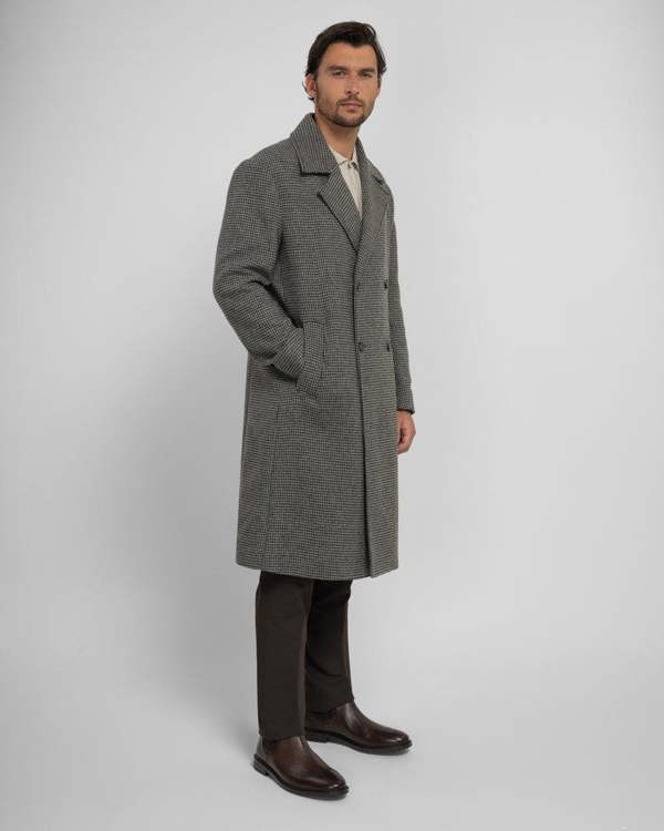 Steel & Jelly Ogden - Double-Breasted Oversized Houndstooth Overcoat