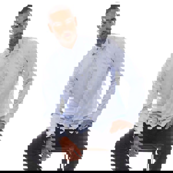 Hugo Boss Mens H-Joe Cotton Spread Collar Shirt - Blue