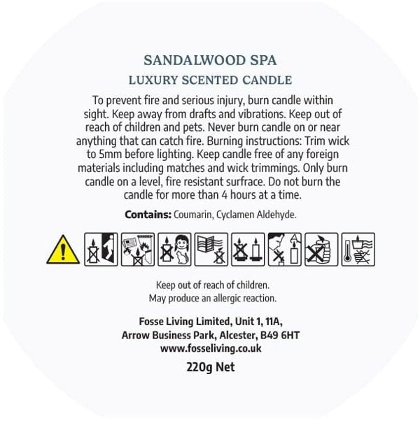 Sandalwood Spa Scented Candle - Fosse Living | Luxury Home Fragrances