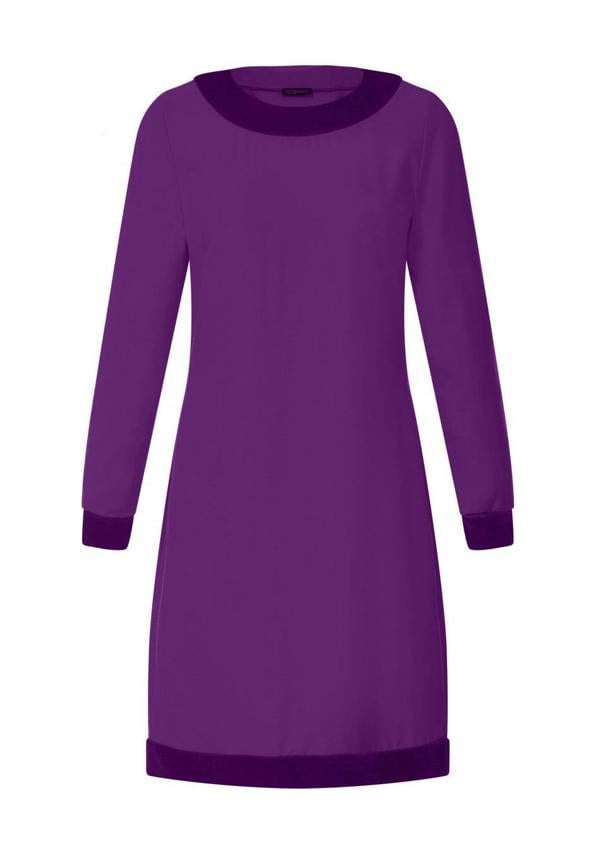 HotSquash Velvet Detail Long Sleeved Swing Dress