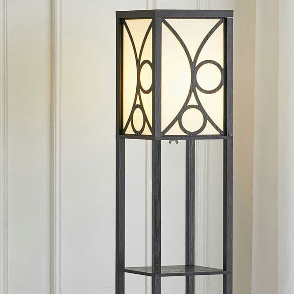 Modern Floor Lamp with 3 Wood Shelves Floorlamp Living and Home