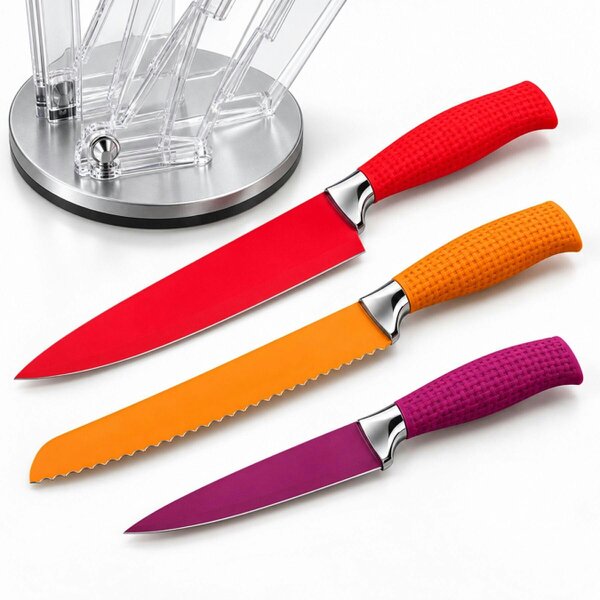 Smart Living 8Pc Acrylic Knife Set with Stand