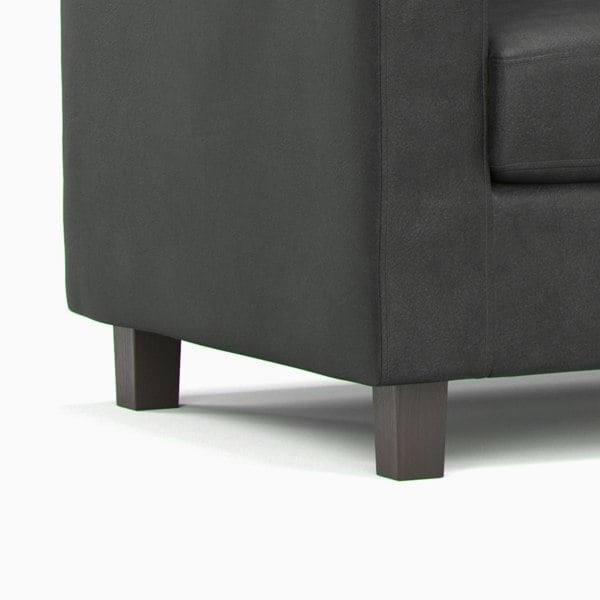 Furnishings For Less York Black Faux Leather 2-Seater Sofa