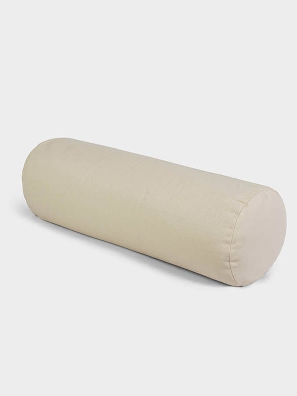 Yoga Studio Organic Buckwheat Meditation Bolster Cushion - Ecru