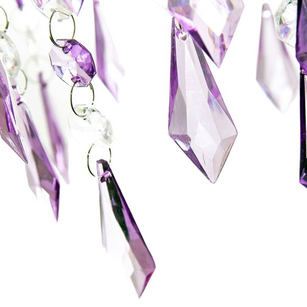 Modern Waterfall Design Pendant Shade with Clear/Purple Acrylic Drops and Beads Image 4