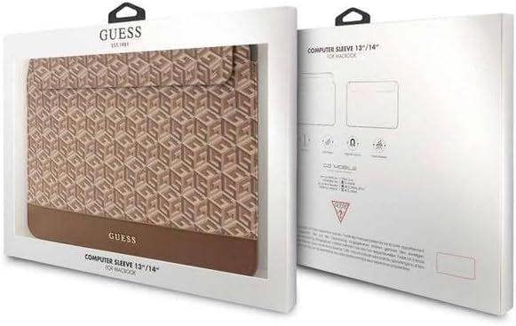 Guess Gcube Stripes Laptop Sleeve for 14" MacBook Brown - GUCS14HGCFSEW