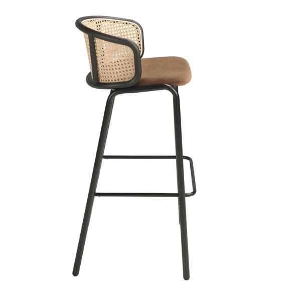 Angel Cerdá Rattan and brown velvet stool 4128